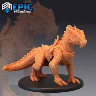 red guard drake mount legendary dragon mountain encounter magical beast epic-miniatures fantasy medieval monster rpg warhammer sla enemy tabletop dungeon dnd pathfinder npc pre-supported supported pre 3d print model - Mito3D