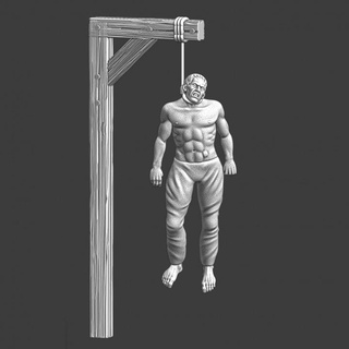 hanging man - medieval punishment northern crusades miniatures  Tabletop Tabletop Characters & Creatures Historical Universe Tabletop 3D Printable Terrain hanger man medieval miniatures model tree miniature hang 28mm execution punishment prisoner judgement killed hangingtree penalty  3d print model - Mito3D