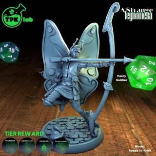 fey soldier butterfly tpk lab creature dragons dungeons game miniatures monster rpg warrior miniature tabletop wargame d&d ttrpg fae faery 3d print model - Mito3D