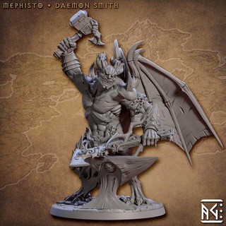 mephisto daemon smith - demon king spawn hero artisan guild Tabletop Characters & Creatures Fantasy Universe diablo dragons fantasy game gaming mini rpg miniature tabletop dungeon tiefling imp baal ttrpg guilds 3d print model - Mito3D