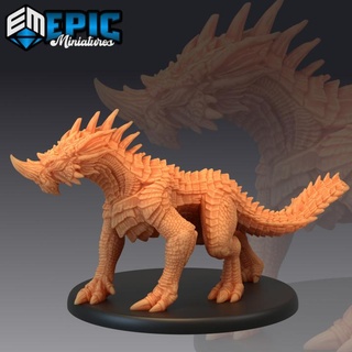 bleu garde canard légendaire dragon Montagne rencontre magique monter bête epic miniatures fantaisie médiéval monstre rpg marteau guerre sla ennemi table donjon dnd éclaireur PNJ pre supported prise charge pré 3d print model - Mito3D