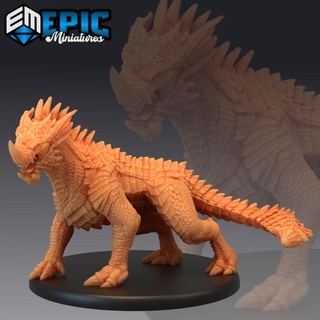 bleu garde colère légendaire dragon Montagne rencontre magique monter bête epic miniatures fantaisie médiéval monstre rpg marteau guerre sla ennemi table donjon dnd éclaireur PNJ pre supported prise charge pré 3d print model - Mito3D