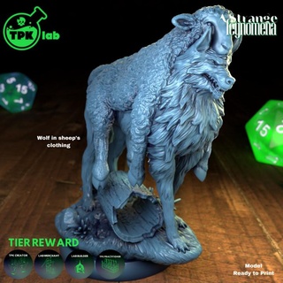 wolf sheep's clothing tpk lab creature dragons dungeons game miniatures monster rpg miniature sheep tabletop wargame d&d ttrpg 3d print model - Mito3D