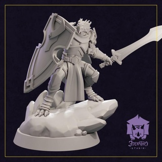 al-ahtaza - dragonborn paladin 3deratopsstudio Tabletop Characters & Creatures Fantasy Universe fantasy character tabletop wargame dungeon dnd pathfinder pre-supported 3d print model - Mito3D