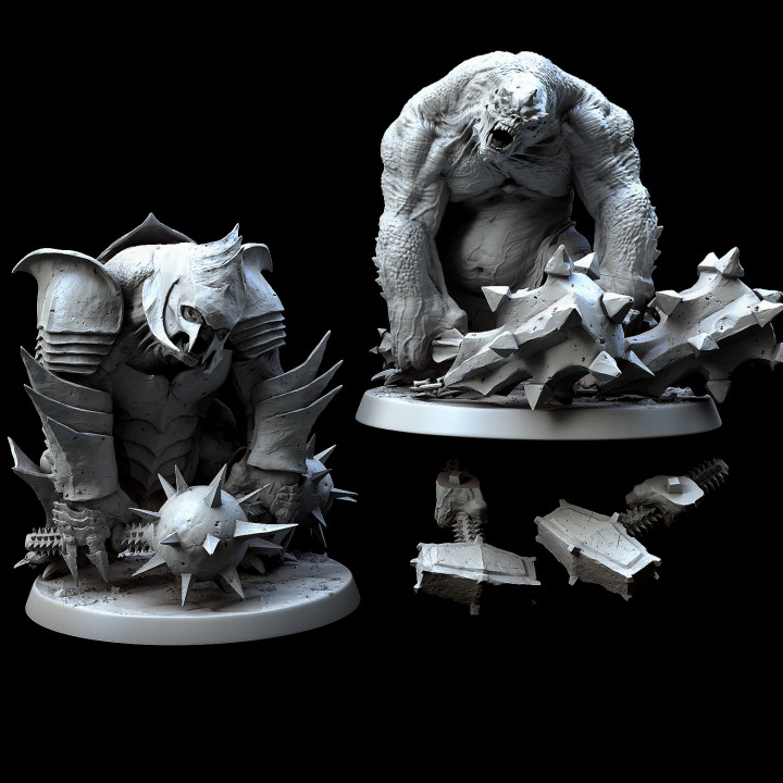 troll pose 2 3 armor weapons mini monster mayhem Tabletop Characters & Creatures Fantasy Universe big cloud creature dice fantasy figurine gaming tower miniature dragonborn tabletop balrog cyclops giants mammothodon trolls5e 3D print model - Mito3D