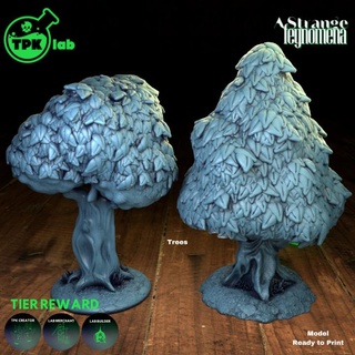 arboles 2 modelos paisaje tpk laboratorio dragones mazmorras juego miniaturas rpg terreno árbol miniatura mesa guerra d dispersión ttrpg 3d print model - Mito3D