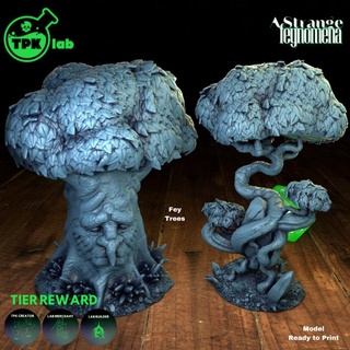 fey trees 2 models scenery tpk lab dragons dungeons face game miniatures rpg terrain tree miniature tabletop wargame d&d scatter cristal ttrpg faery 3d print model - Mito3D
