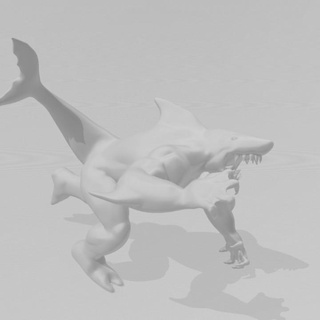jawwwgernaut sharkman daniel zavaleta Tabletop Characters & Creatures Sci-Fi Universe 3d miniature 3dprint 3dmodel boardgame dnd kingshark 3d print model - Mito3D
