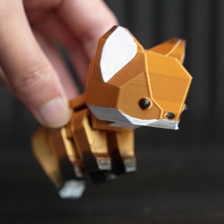 flexible fox print-in-place 3d printer academy Toys & Games Animal Creature Figures cat dog articulated flexi 3d print model - Mito3D