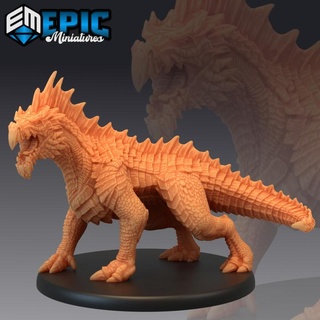 green guard drake angry legendary dragon mountain encounter magical mount beast epic-miniatures fantasy medieval monster rpg warhammer sla enemy tabletop dungeon dnd pathfinder npc pre-supported supported pre 3d print model - Mito3D