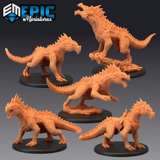 green guard drake set legendary dragon mountain encounter magical mount beast epic-miniatures fantasy medieval monster rpg warhammer sla enemy tabletop dungeon dnd pathfinder npc pre-supported supported pre 3d print model - Mito3D
