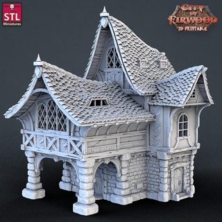 city firwood - bank stl miniatures Tabletop 3D Printable Terrain Fantasy building environment fantasy fdm genius artillery x1 ender3 3d print model - Mito3D