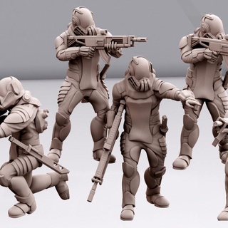 ska'darar space mercenaries - fire support team pariahminiatures Tabletop Characters & Creatures Sci-Fi Universe soldier marine skadarar 3d print model - Mito3D
