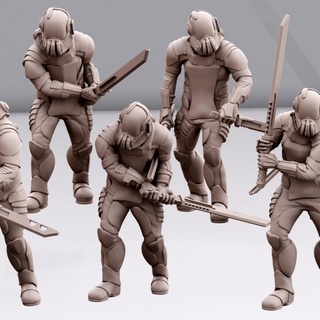 ska'darar space mercenaries - assault team pariahminiatures Tabletop Characters & Creatures Fantasy Universe soldier mercenary sci fi skadarar 3d print model - Mito3D