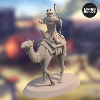 camel riders qams - pose 2 miniature stl file legendbuilds Tabletop Characters & Creatures Fantasy Universe army dragons dungeons rpg wargaming ttrpg camels 3d print model - Mito3D