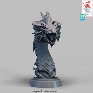 red dragon bust trophy 2moronic miniatures Tabletop Characters & Creatures Fantasy Universe Fan Art Busts board dragons dungeons fantasy game rpg tabletop d&d dnd pathfinder 5e pre-supported 2e 3d print model - Mito3D