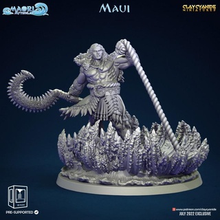 maui clay cyanide miniatures Tabletop Characters & Creatures Fantasy Universe file printable stl model mythology wargames wargaming warhammer miniature tabletop minis demigod hawaii pathfinder tabletopgames tabletopgame tabletopgaming polynesian claycyanide 3d print model - Mito3D