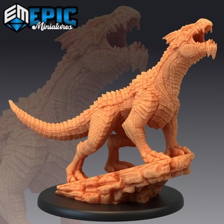 white guard drake roaring legendary dragon mountain encounter magical mount beast epic-miniatures fantasy medieval monster rpg warhammer sla enemy tabletop dungeon dnd pathfinder npc pre-supported supported pre 3d print model - Mito3D