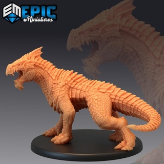 white guard drake angry legendary dragon mountain encounter magical mount beast epic-miniatures fantasy medieval monster rpg warhammer sla enemy tabletop dungeon dnd pathfinder npc pre-supported supported pre 3d print model - Mito3D