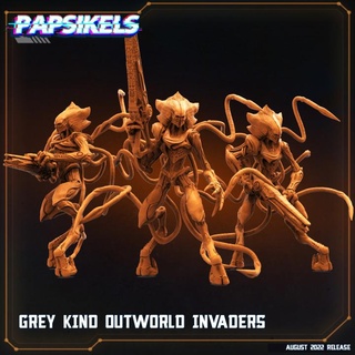 grey kind outworld invaders papsikels miniatures  Fan Art Tabletop Tabletop Characters & Creatures alien invader  3d print model - Mito3D