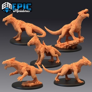 white guard drake set legendary dragon mountain encounter magical mount beast epic-miniatures fantasy medieval monster rpg warhammer sla enemy tabletop dungeon dnd pathfinder npc pre-supported supported pre 3d print model - Mito3D
