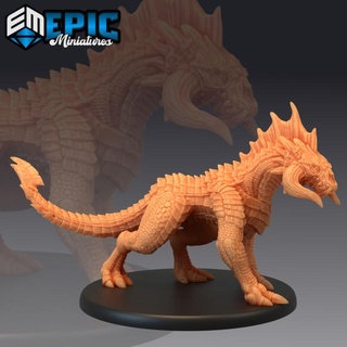 black guard drake legendary dragon mountain encounter magical mount beast epic-miniatures fantasy medieval monster rpg warhammer sla enemy tabletop dungeon dnd pathfinder npc pre-supported supported pre 3d print model - Mito3D