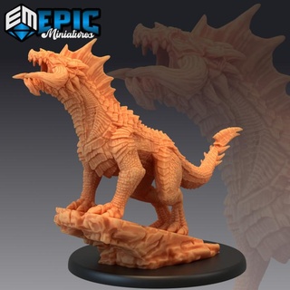 black guard drake roaring legendary dragon mountain encounter magical mount beast epic-miniatures fantasy medieval monster rpg warhammer sla enemy tabletop dungeon dnd pathfinder npc pre-supported supported pre 3d print model - Mito3D