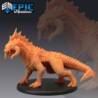 black guard drake angry legendary dragon mountain encounter magical mount beast epic-miniatures fantasy medieval monster rpg warhammer sla enemy tabletop dungeon dnd pathfinder npc pre-supported supported pre 3d print model - Mito3D