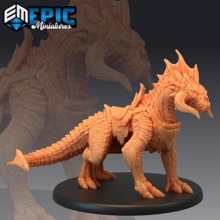 black guard drake mount legendary dragon mountain encounter magical beast epic-miniatures fantasy medieval monster rpg warhammer sla enemy tabletop dungeon dnd pathfinder npc pre-supported supported pre 3d print model - Mito3D