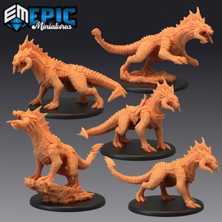 black guard drake set legendary dragon mountain encounter magical mount beast epic-miniatures fantasy medieval monster rpg warhammer sla enemy tabletop dungeon dnd pathfinder npc pre-supported supported pre 3d print model - Mito3D