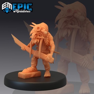 goblin redcap giant knife green skin army soldier forest encounter classic monster epic-miniatures fantasy medieval rpg warhammer sla enemy tabletop dungeon dnd pathfinder npc pre-supported supported pre 3d print model - Mito3D