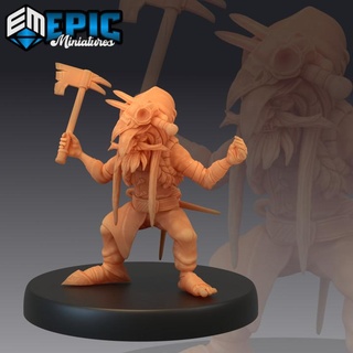 goblin redcap axe green skin army soldier forest encounter classic monster epic-miniatures fantasy medieval rpg warhammer sla enemy tabletop dungeon dnd pathfinder npc pre-supported supported pre 3d print model - Mito3D