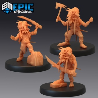 goblin redcap set green skin army soldier forest encounter classic monster epic-miniatures fantasy medieval rpg warhammer sla enemy tabletop dungeon dnd pathfinder npc greenskin pre-supported supported pre 3d print model - Mito3D