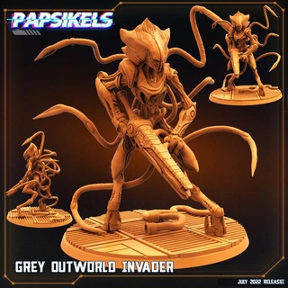 grey outworld invader papsikels miniatures Fan Art Tabletop Characters & Creatures alien 3d print model - Mito3D