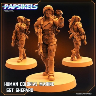 human colonial marine sgt shepard papsikels miniatures Fan Art Tabletop Characters & Creatures female hunter 3d print model - Mito3D