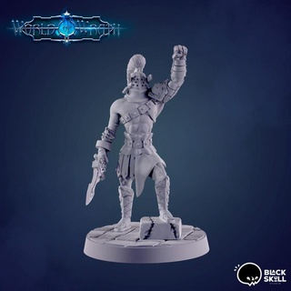 ivor p2 human gladiator black skull studio Tabletop Characters & Creatures Fantasy Universe sword fist 3d print model - Mito3D