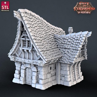 city firwood - small house stl miniatures Tabletop 3D Printable Terrain Fantasy building fantasy fdm interior wargames tabletop town d&d playable ender3 3d print model - Mito3D