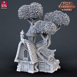city firwood - witch hunt stl miniatures Tabletop 3D Printable Terrain Fantasy building decoration fdm house tree tabletop wargame town d&d playable ender3 interiors 3d print model - Mito3D