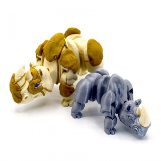 blindado rinoceronte mcgybeer tampo mesa personagens criaturas fantasia universo animal armaduras brinquedo articulado printinplace flexi print in place 3d print model - Mito3D