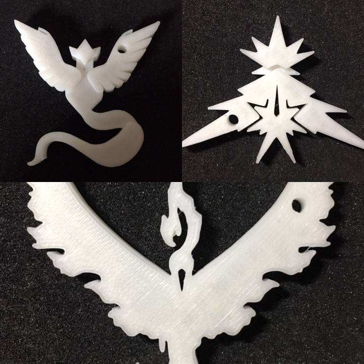 pokemon équipes collier fan art trousseau clés pokemongo 3D print model - Mito3D