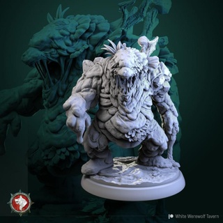 swamp golem pre-supported white werewolf tavern Tabletop Characters & Creatures Fantasy Universe creature monster 3d print model - Mito3D
