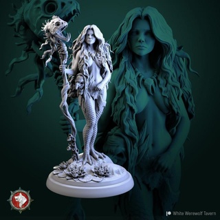 greta fish scale sea hag 75 mm 32 pre-supported white werewolf tavern Tabletop Characters & Creatures Fantasy Universe seahag hags 3d print model - Mito3D