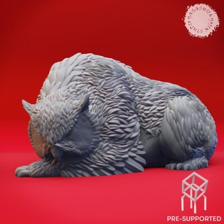 sleeping owlbear - book beasts tabletop miniature pre-supported yasashii kyojin studio Tabletop Characters & Creatures Fantasy Universe 40k beast creature monster character dungeonsanddragons roleplaying mtg dnd pathfinder kingsofwar aos ttrpg warcry mordhiem 3d print model - Mito3D