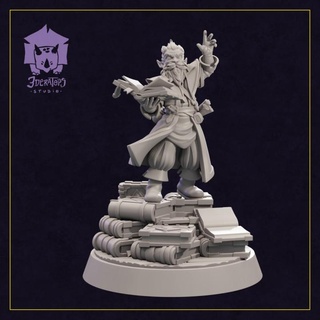 galnick manastorm - gnome wizard 3deratopsstudio Tabletop Characters & Creatures Fantasy Universe fantasy character tabletop wargame dungeon dnd pathfinder pre-supported 3d print model - Mito3D
