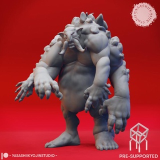 dire troll - book beasts tabletop miniature pre-supported yasashii kyojin studio Tabletop Characters & Creatures Fantasy Universe 40k beast creature monster character dungeonsanddragons roleplaying mtg dnd pathfinder kingsofwar aos ttrpg warcry mordhiem 3d print model - Mito3D
