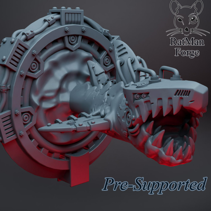 cibernético tiburón hombre rata fragua mesa caracteres criaturas Sci Fi universo sci fi martillo guerra necromunda 3D print model - Mito3D