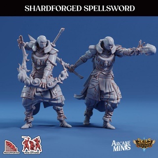 shardforged spellsword arcane minis dragon dragons dungeons metal roleplay rpg scale sword magic steampunk mage warlock dungeon steel spell empire d&d 28mm dnd 35mm 32mm sorcerer spells 5e warforged eberron presupported pre-supported arcanapunk magipunk magitech sordane supported odari skies odarian 3d print model - Mito3D