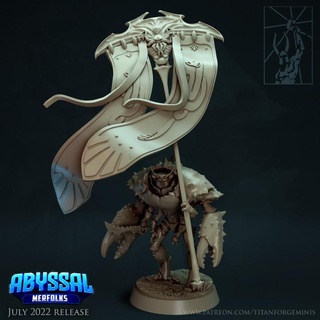 abyssal morfolks crabby battle banner titan forge miniatures Tabletop Characters & Creatures Fantasy Universe warhammer age sigmar deepkin idoneth morfolk 3d print model - Mito3D