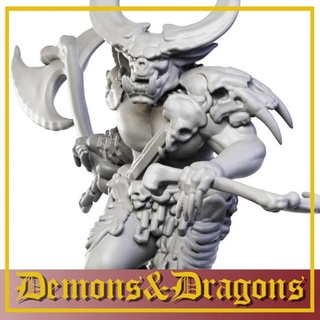 37 demone ascia mecha fabbrica tavolo personaggi creature fantasia universo cranio soldato 28mm 32mm 3d print model - Mito3D