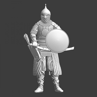 medieval eastern steppe warrior - dismounted northern crusades miniatures Tabletop Characters & Creatures Historical Universe 3d print figurine model wargaming russian miniature enemy 28mm lake crusader mongol peipus 3d print model - Mito3D